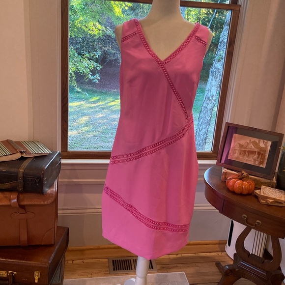 Banana Republic Dresses & Skirts - NWT Banana Republic Lace Trim Dress, Pink SIZE 6!!